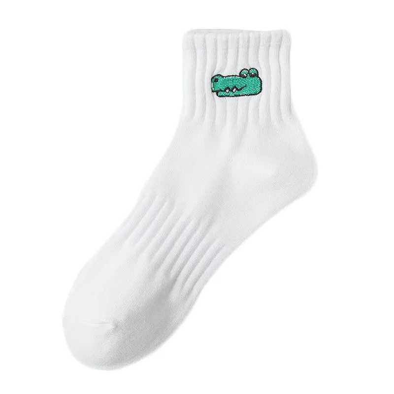 Mens cotton short socks mens embroidered Aartoon animal daily ankle socks spring and summer Harajuku unisex womens casual couple socks X250319