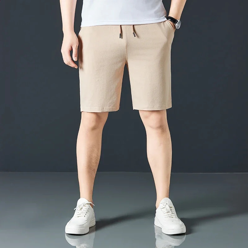 Mens Casual and Fashionable Pure Cotton Shorts with Drawstring and Comfortable Pants 250317