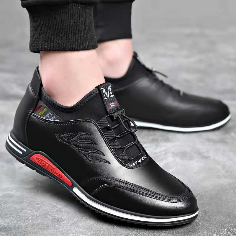 Mens Leather Shoes Breathable Shoes Business Dress Shoes Soft Sole Flat Shoe Comfortable Slip on Casual Shoe Zapatos De Cuero Z250319