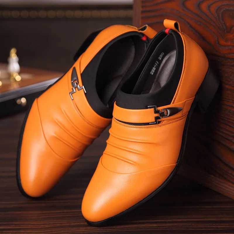 Mens casual leather shoes and orgasmic mens shoes business formal casual shoes UK Pointed toe capsXJ250319