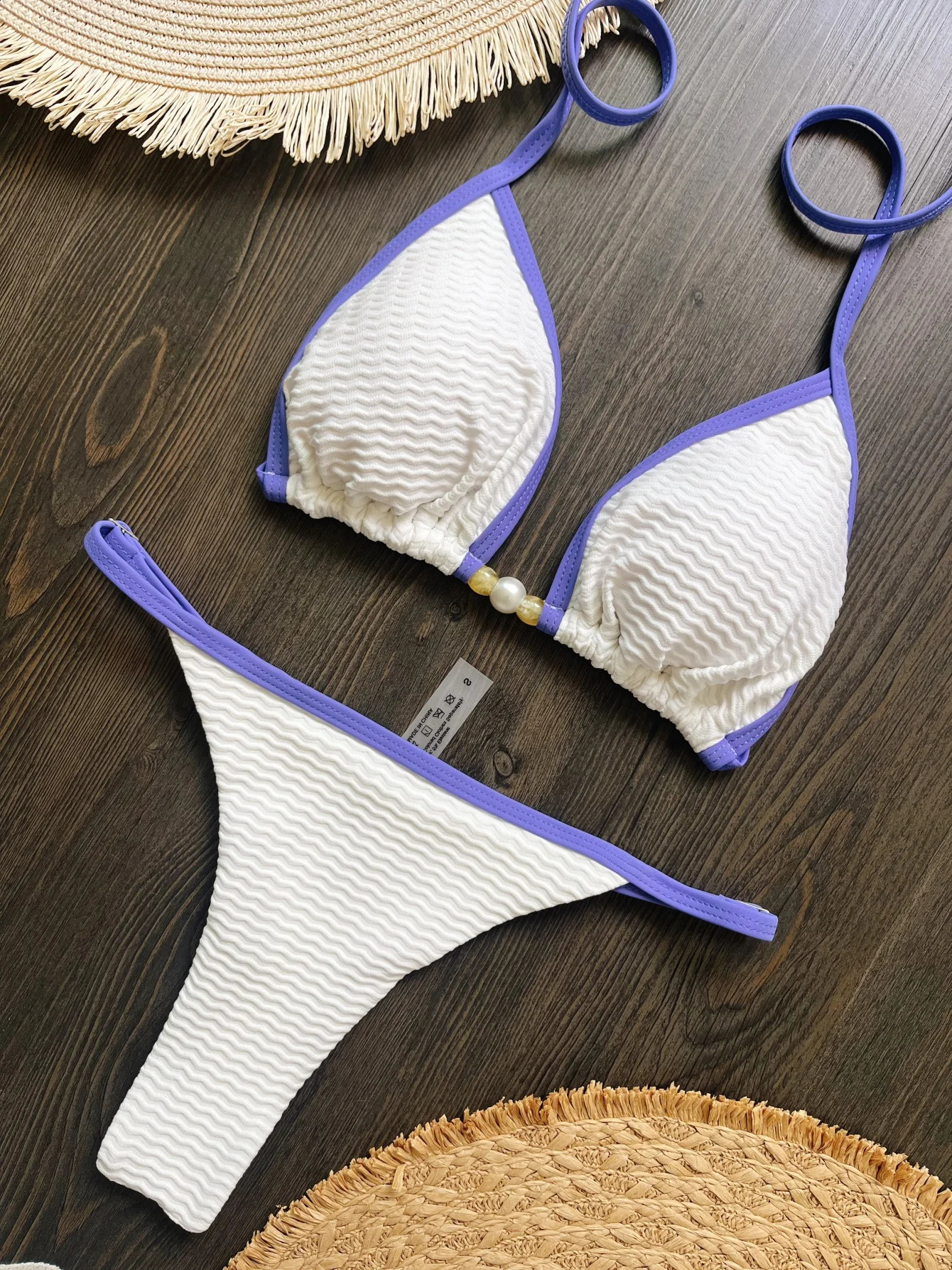 String Bikinis 2025 Women Sexy Triangle Swimsuit Solid Swimwear Female Padded Bathers Bathing Swimming Swim Suit Beachwear 250311