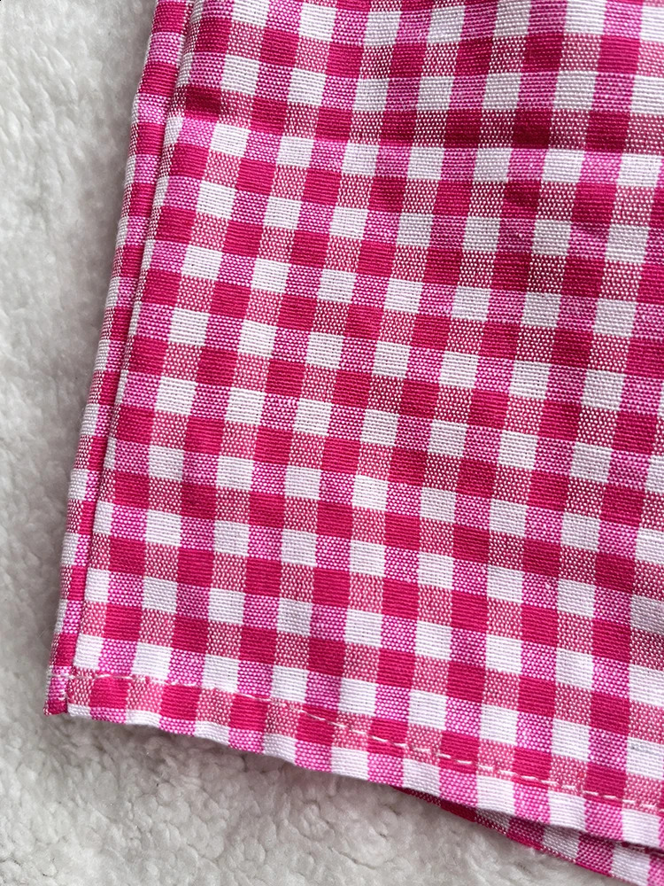 Gingham Boxer Shorts for Women Teen-girls Elastic Waistband Pull-on Red Blue Plaid Shorts Outfit Casual Lounge Summer Shorts 250319