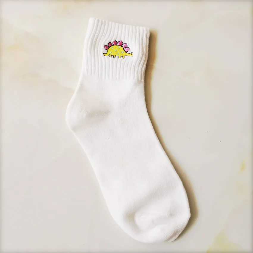 Ladies Comfortable Cotton Socks New Fashion All Seasons Cartoon Animal Embroidery Series Women Fresh Harajuku Crew Socks X250319