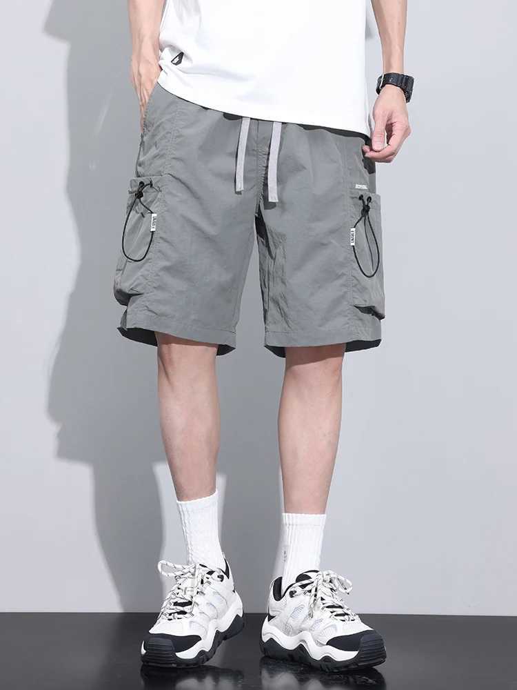 2024 Summer Mens Thin Shorts Cargo Side Pocket Runner Bermuda Knee Basketball Shorts Mens M-4XL W250319
