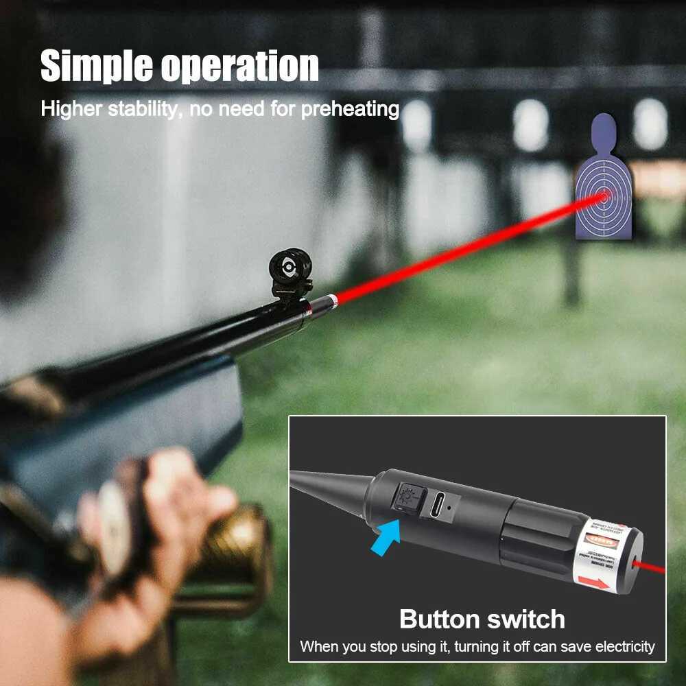 Green/Red Laser Colliding Point Drilling Kit USB Charging Optical Aiming Pointer for Rifle Sight with Caliber 177.22 to 12GA X250319