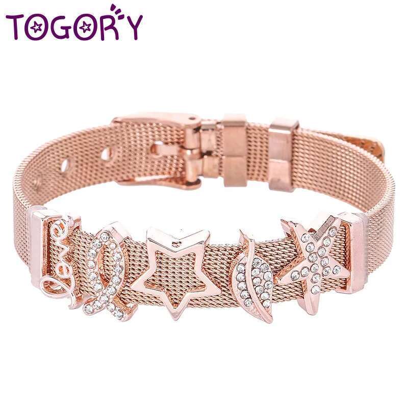 Women's Slide Mesh Charm Bracelet Bangle Fits Stainless Steel Fine Bracelets Bangles Bileklik Pulseira