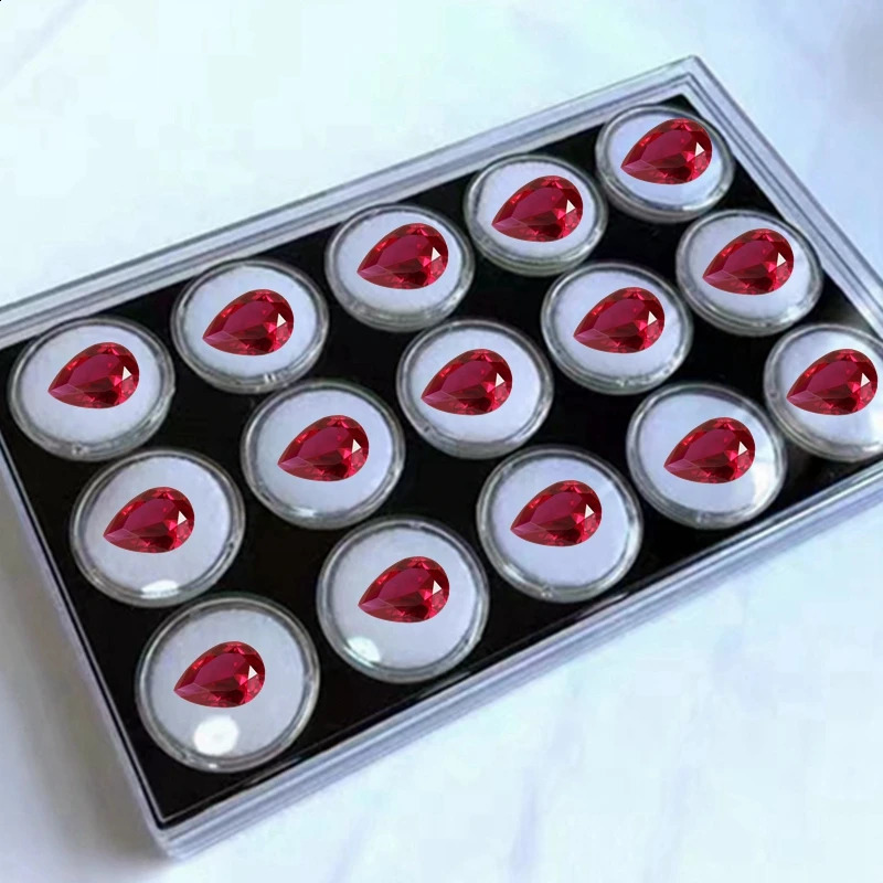 Natural Ruby 13x18mm Sri-Lanka Pear Cut VVS Blood Ruby Loose Gemstone for Setting Jewelry Making 250319