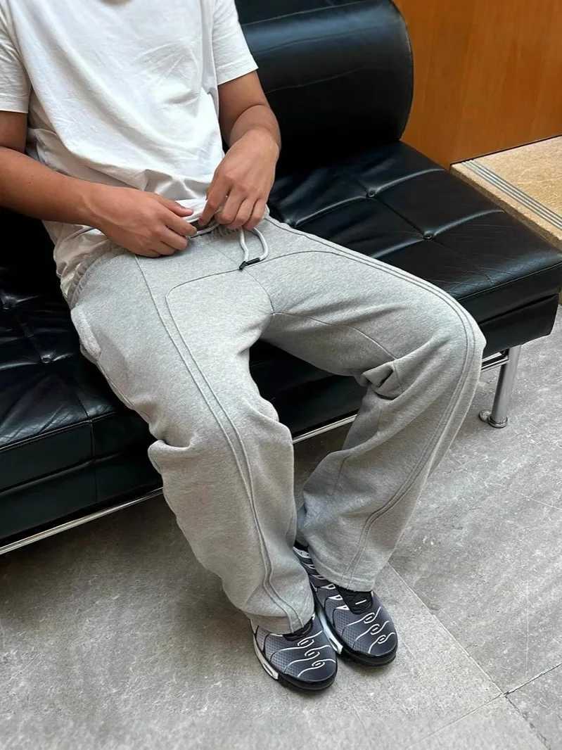 Men Y2K Baggy Pants 2025 High Street Trendy Straight Casual Loose Pants Harajuku Retro Harajuku Splicing Oversized Sweatpants X250319
