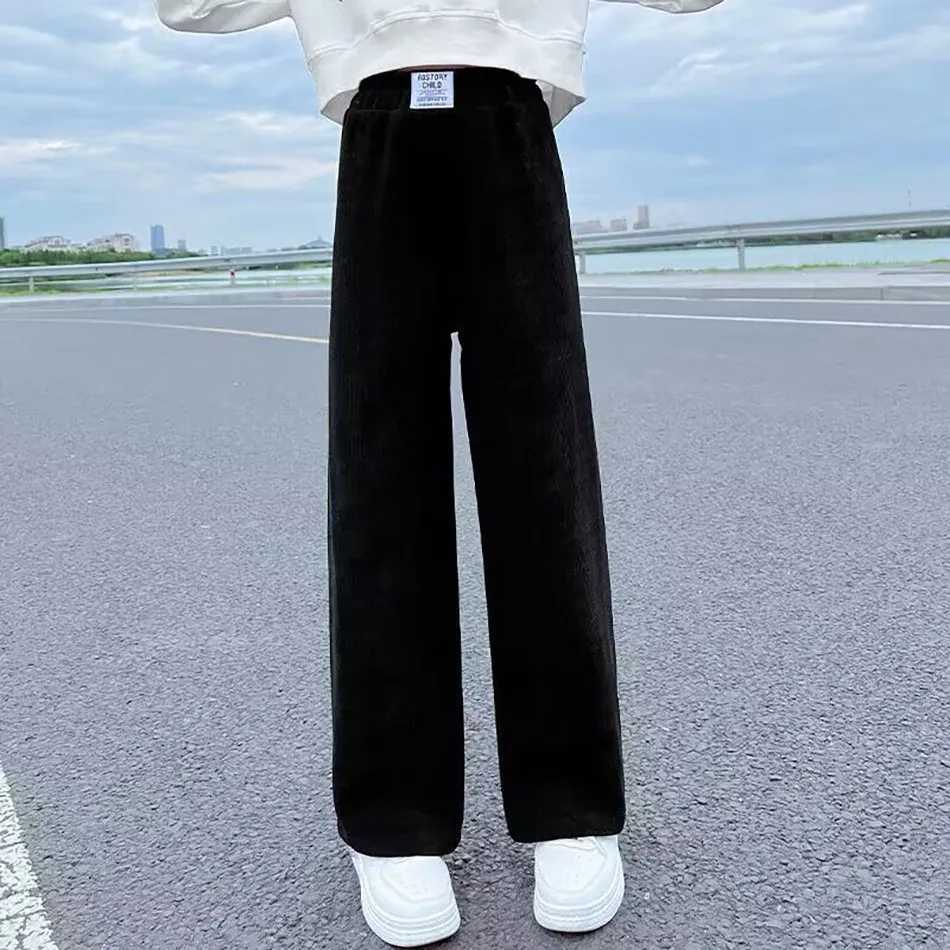 Girls Wide Leg Pants New Spring/Summer Trend Childrens Cowboy Casual Straight Leg Pants Girls Trend Weight Loss PantsT250318