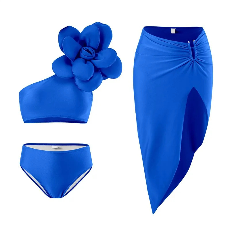 Fashion Mother Daughter Swimsuits Family Look Mom Daughter Bathing Suit Adults Girls Flower Bikini 3Pcs Family Matching Swimwear 250319