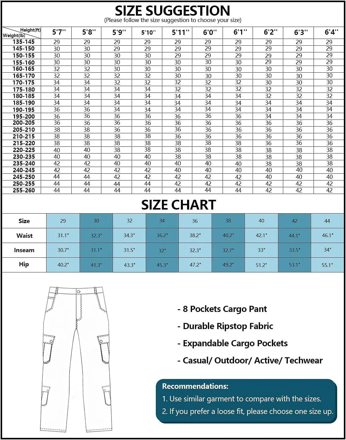 AKARMY Mens Ripstop Wild Cargo Pants Relaxed Fit Hiking Army Camo Combat Casual Work with 8 PocketsNo Belt 250319