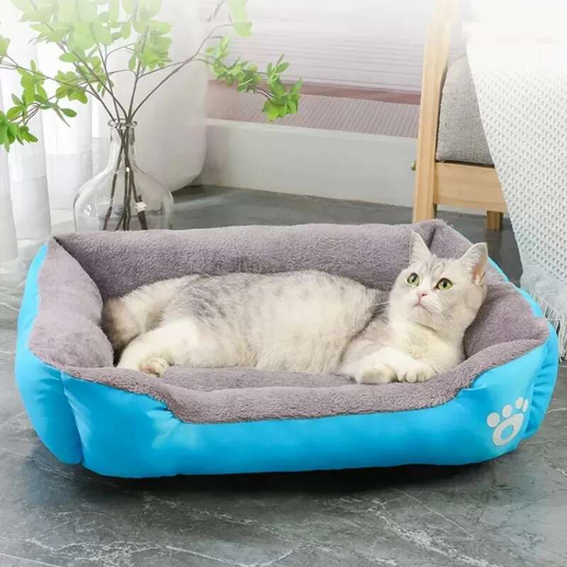 Soft Warm Bed Color Square Winter Cozy Ultimate Fleece Mat Cat Waterproof Bottom For Large Medium Small Dog House