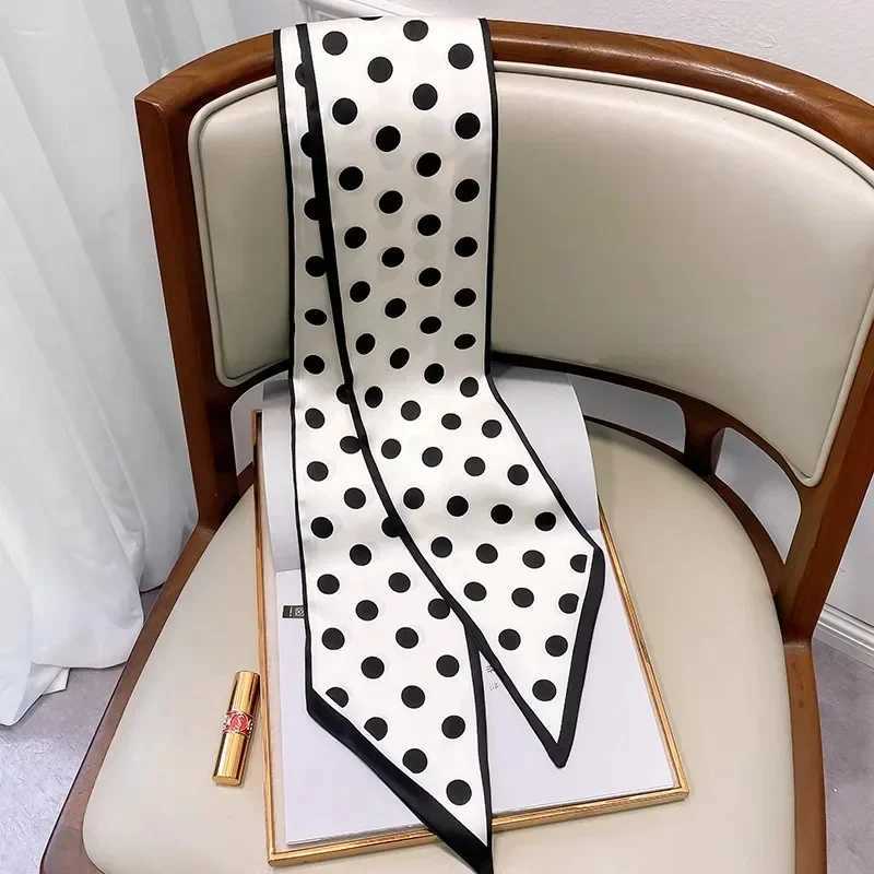 Luxury long filament scarf Fem horse print thin narrow scarf bag headband scarf X250319