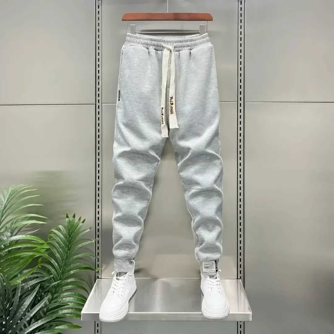 Autumn Mens orange Joggers Korean High Street Sports Trousers Cotton 9-Minute Sweatpants Fashionable Mens Clothing 2024 X250319