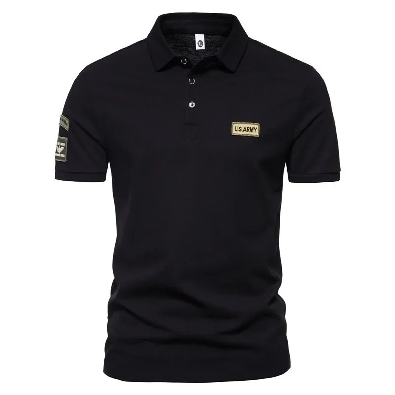 Men Short Sleeve Tshirts Summer Breathable Embroidered Polo Shirt for Men Lightweight Solid Color Large Tops 250319