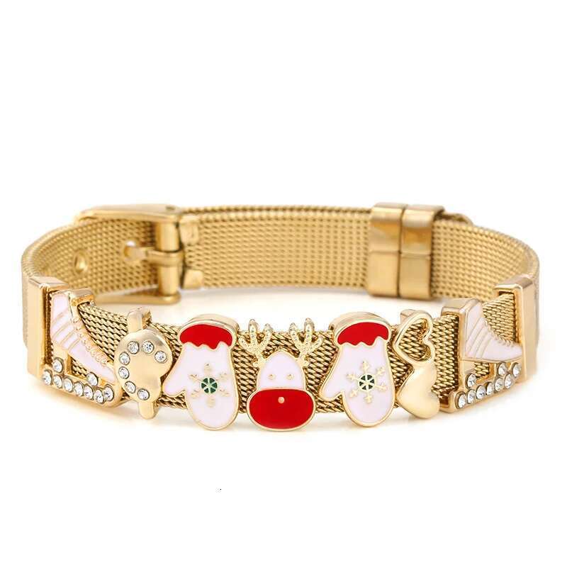 Winter Hot Sale 10mm Glove Beads Charm Bracelets DIY Mesh Keeper Bracelets Pulseras Mujer For Women Men Christmas Jewelry Gift