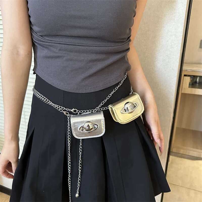 Women Mini Tote Summer Fashion Crossbody Chain Decor Shoulder Bag