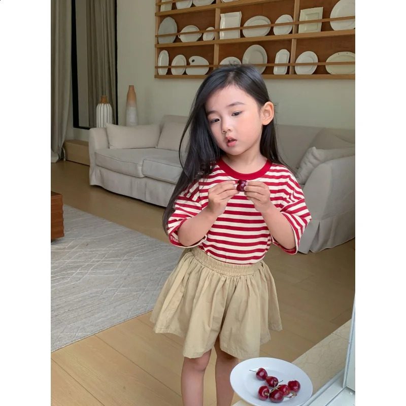 XTY-Girls Short Culottes Summer Western Style Childrens Summer Clothing Girl Outerwear Baby Loose Thin Children Short Pants Fas 250319