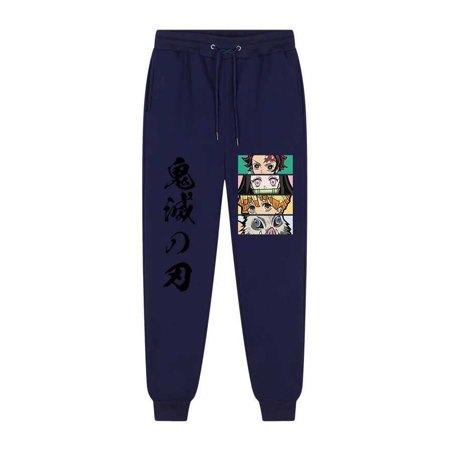 Quality Fleece Jogging TrousersAnime Demon Slayer Eyes Print Japanese Anime Printing Men Women Pants Streetwear Men SweatpantS X250319