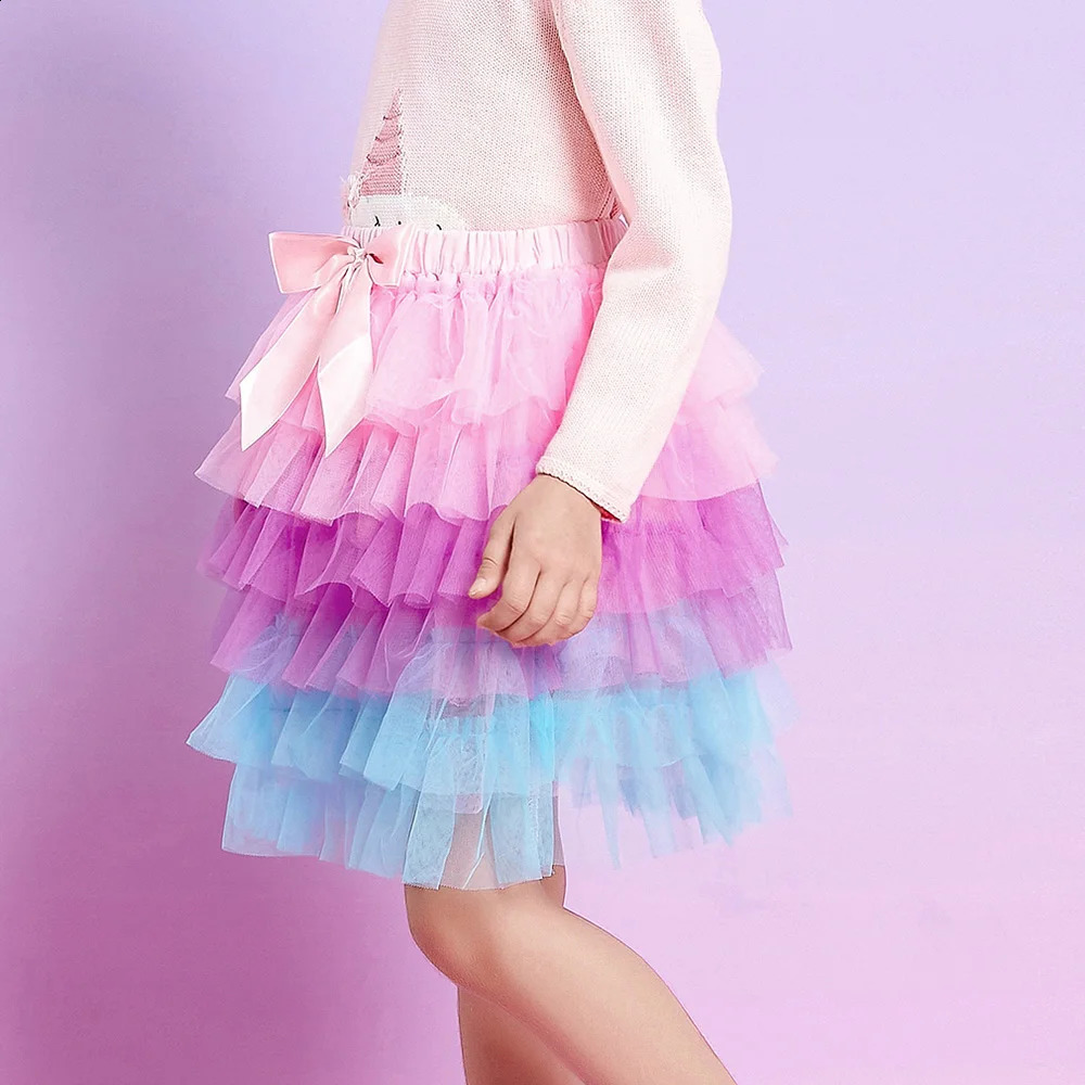 VIKITA Girls Tulle Tutu Skirts Kids Princess Layered Ball Gown Pettiskirt Ballet Dance Party Birthday Cake Sweet Mini Skirt 250319