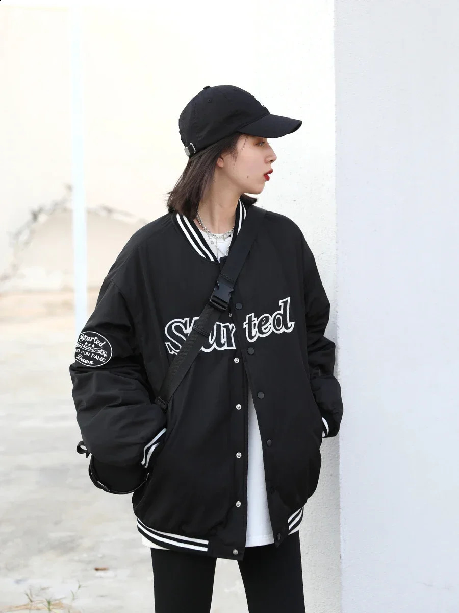 CHIC VEN womens jackets streetwear casual letter baseball shirts bedding coats thick warm winter 250317