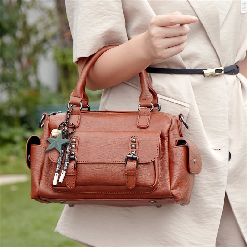 Womens artificial leather handbag womens PU cross body shoulder bag fashionable girls gift mother Bolsas Sac A Main 250317