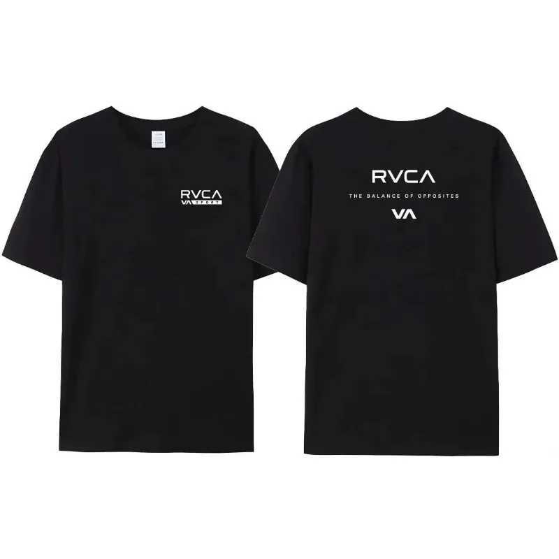 RVCA Mens Black T-shirt Womens Summer Cotton T-shirt Ultra fine Short Sleeve Fashion Design Brand T-shirt Top Street ClothingT250318