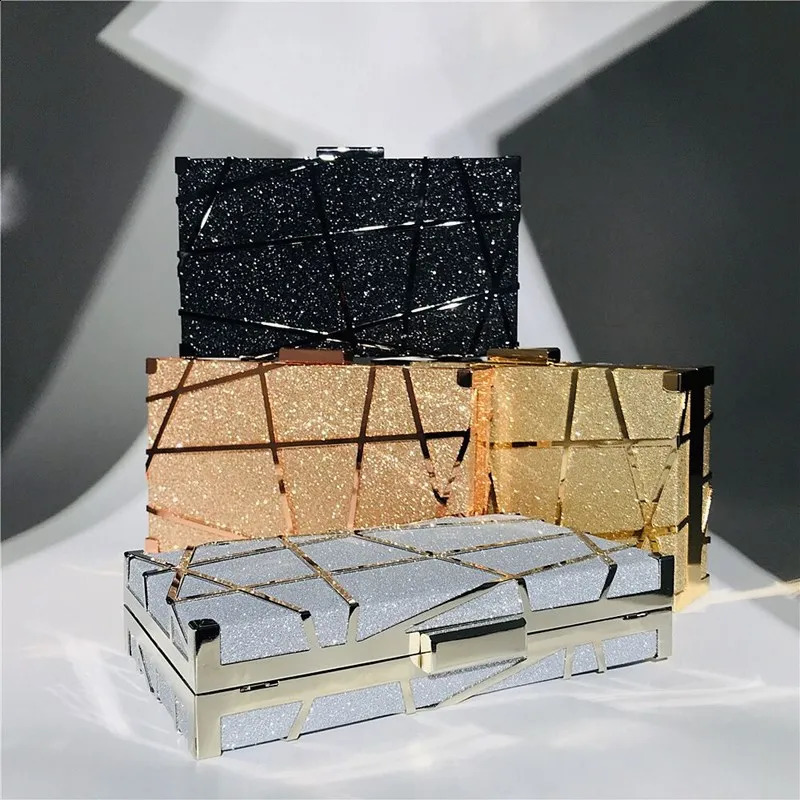 Women Evening Clutch Bag Sequin Clutch Female Crystal Day Clutch Wedding Purse Party Banquet Black/Gold Silver bolsa feminina 250314