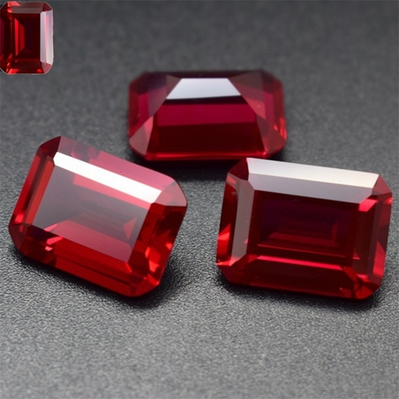 Natural Ruby Emerald Cut 10x14mm 10.50 Cts Sri-Lanka VVS Make Jewelry Diy Blood Red GemStone of Jewelry 250319ww