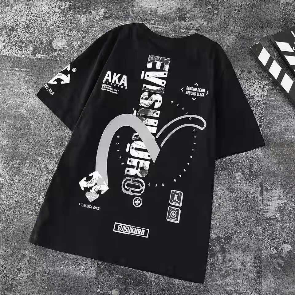 2025 mens summer fashion short sleeved seagull letter printed casual T-shirt cotton crew collar couple half axis splicingT250318