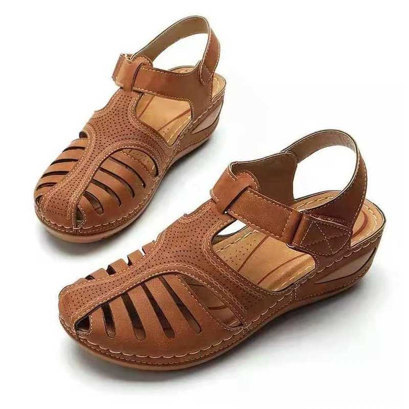 New Arrival New womens sandals high-end orthopedic Bunion Corrector apartment casual soft soled beach wedge vulcanized shoes Zapatillas De Mujer T2503