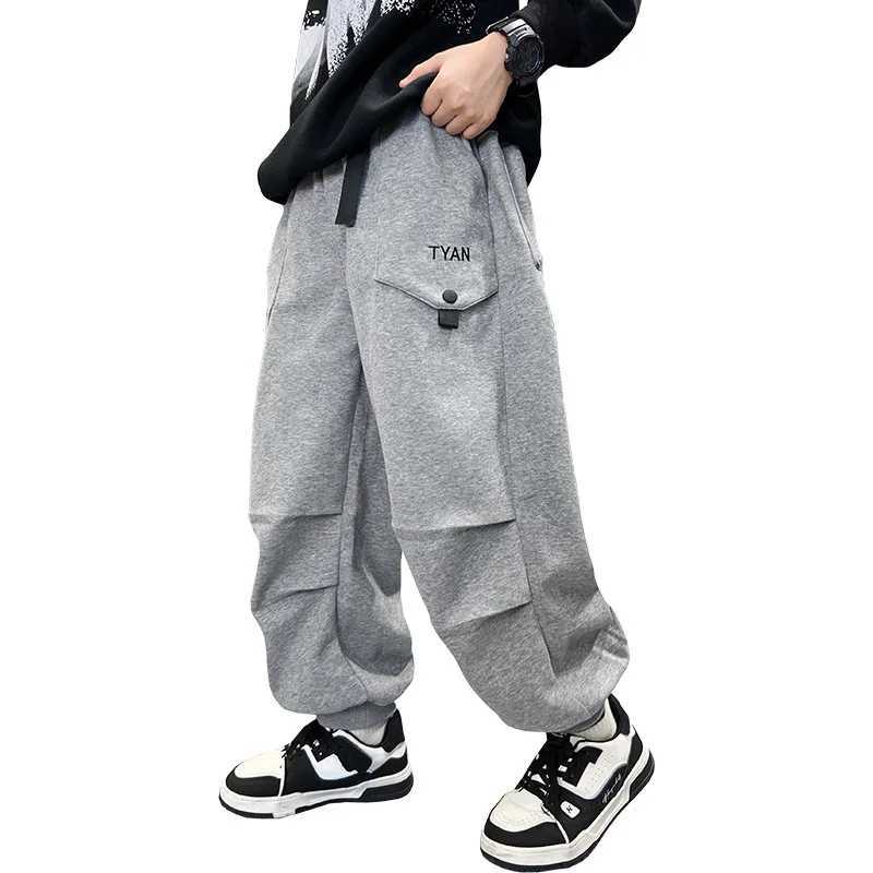 Autumn school boys cotton harem folding pants childrens sports pencil pants big childrens loose harem Trouser high-quality 5 to 14 years oldT250318