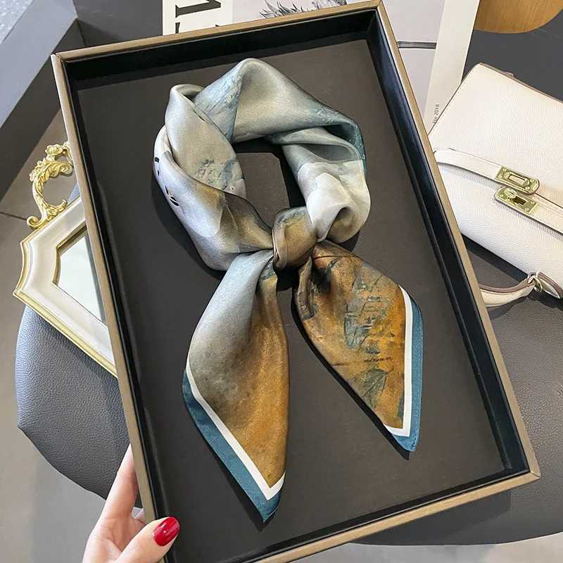 100% Natural Silk Square Scarf Wen Hairband Foard High Quality Bandana Scarves Fem Neckerchief Scarf Shawl Wrap X250319