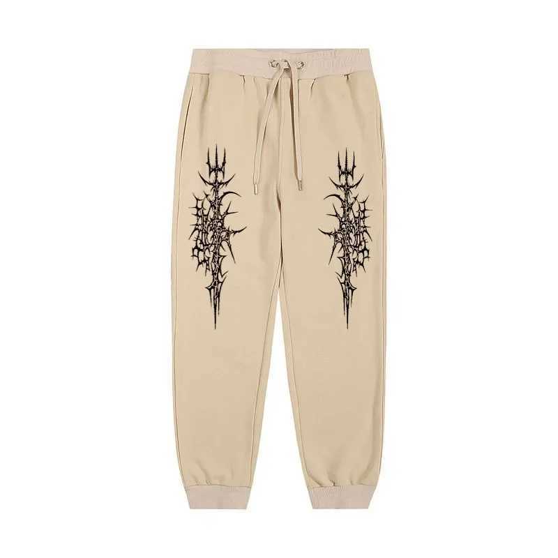 Mens printed waist sports pants street casual pants sports pants suitable outdoor sports and leisure pure jogging pants X250319