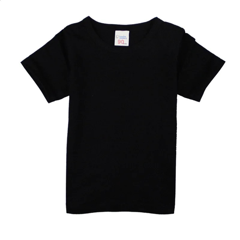 216 year old boys Tshirt cotton short sleeved girls clothing summer solid youth childrens Koreas top baby 250319