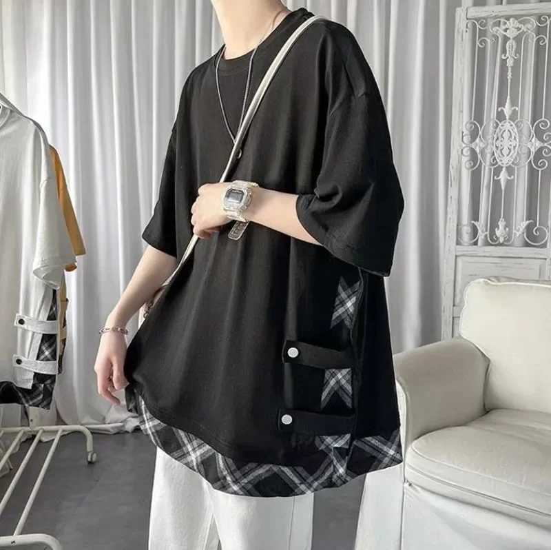 2023 Summer New Mens T-shirt White Half Sleeve Instrendy Hong Kong Style Couple Short Sleeve Mens T-shirtT250318