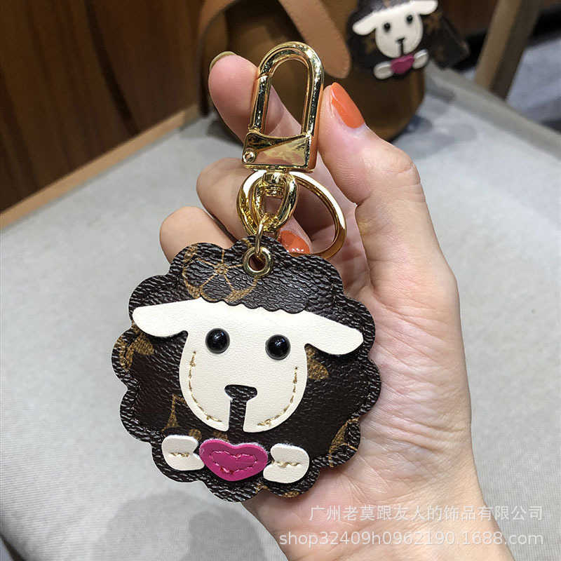 Keychains Lanyards Old Flower Corgi Dog Key Chain Ring Love Star Sheep Pendant Bag with Jewelry Girl H250318