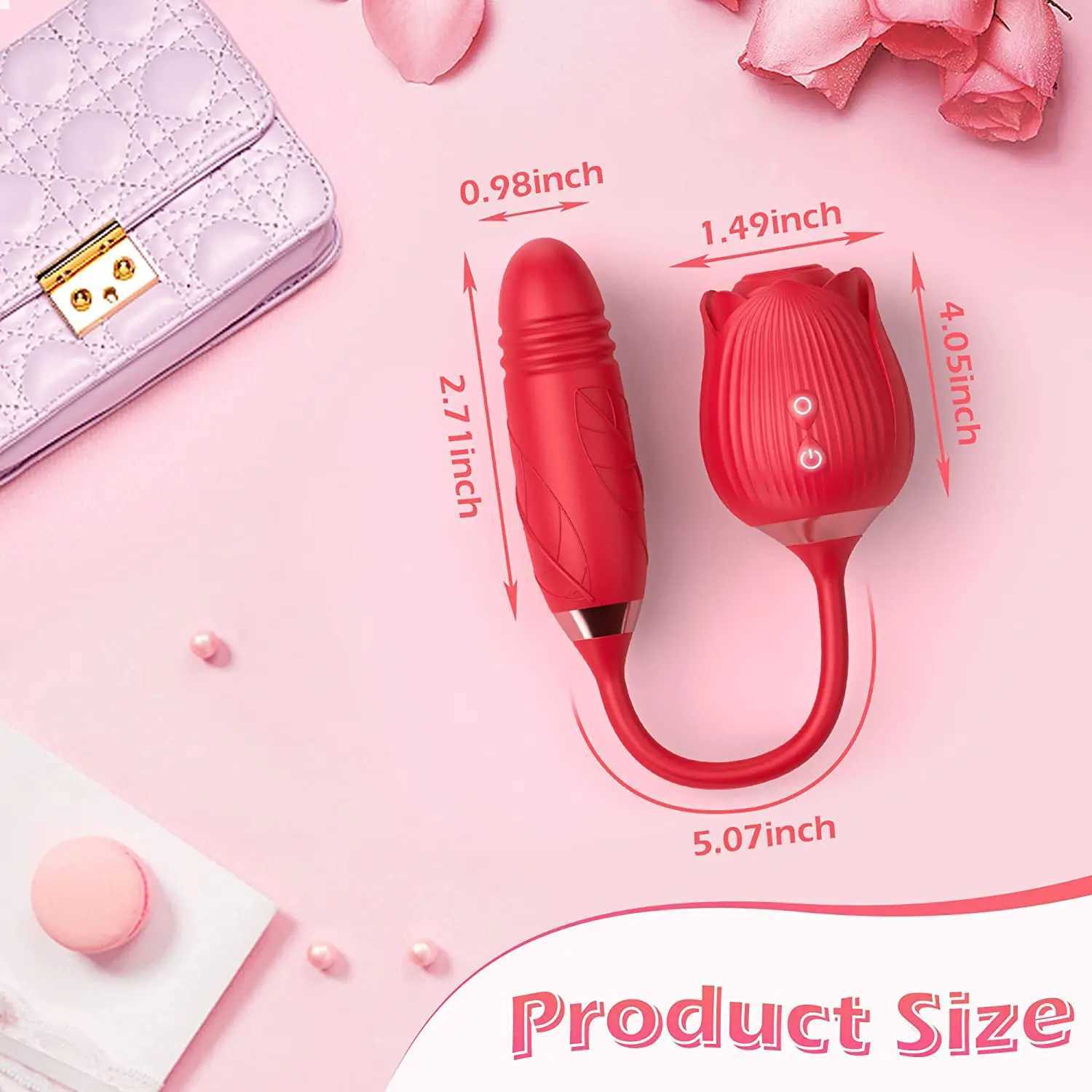 Rose-Sucking Vibrator for Women Clit Sucker Vagina G Spot Thrusting Vibrator Stimulator Female Masturbator Adult Sex Toy W250618