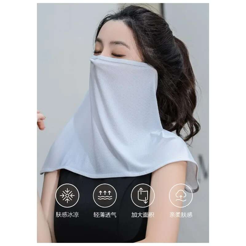 Sun Protection Hat Curtain Female Outdoor Climbing Riding Fishing Anti-Mosquito Anti-Uv Ice Silk Mask Cap Summer Hats For Women