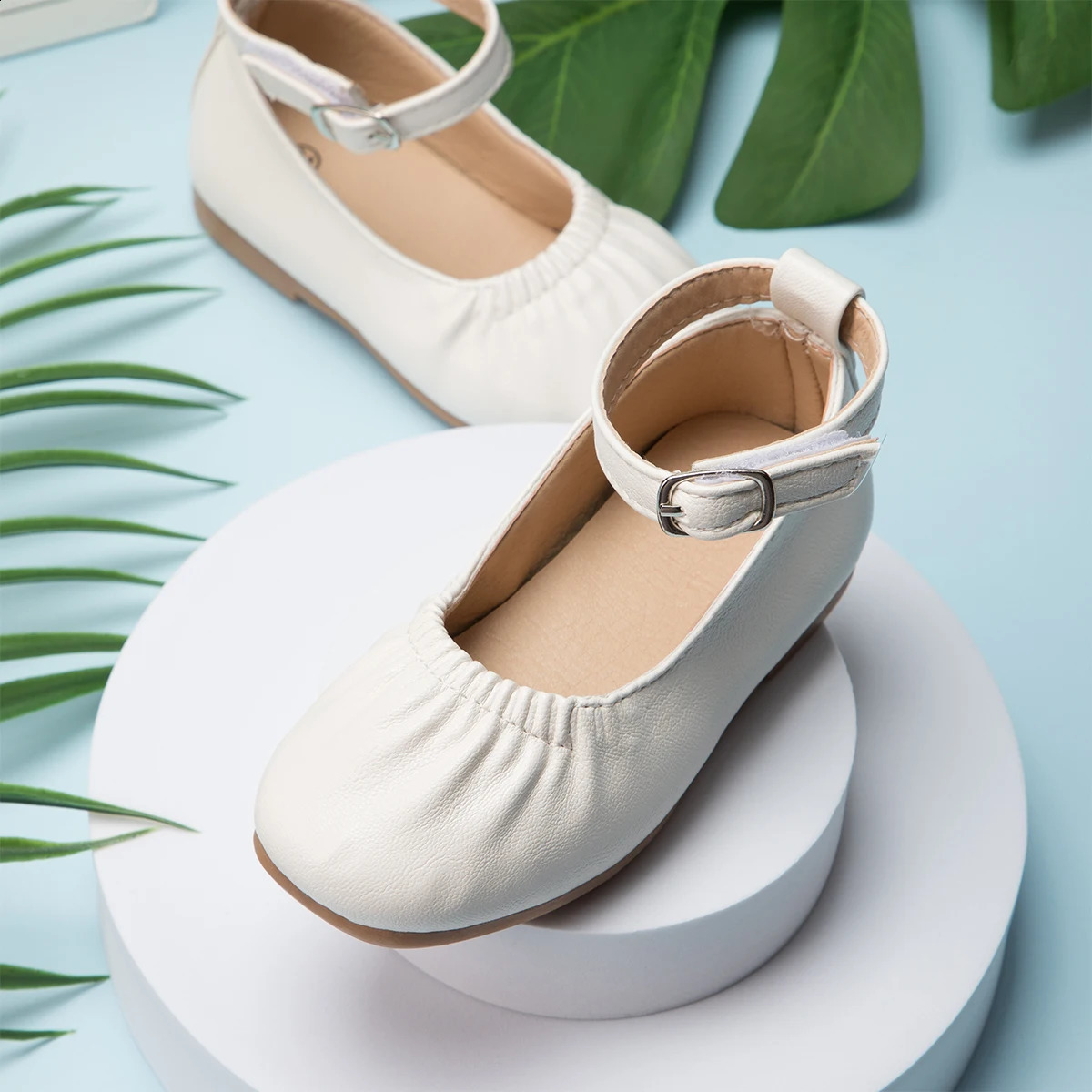 KIDSUN Princess Childrens PU Leather Shoes for Girls Casual with Anti slip Rubber soles 250319