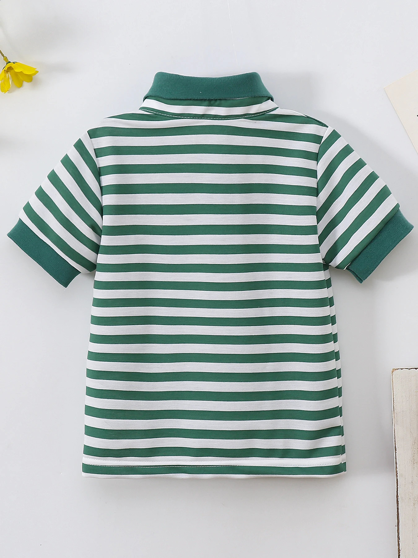 Boys Fashion Striped Short Sleeve Shirt for Spring and Autumn 250319