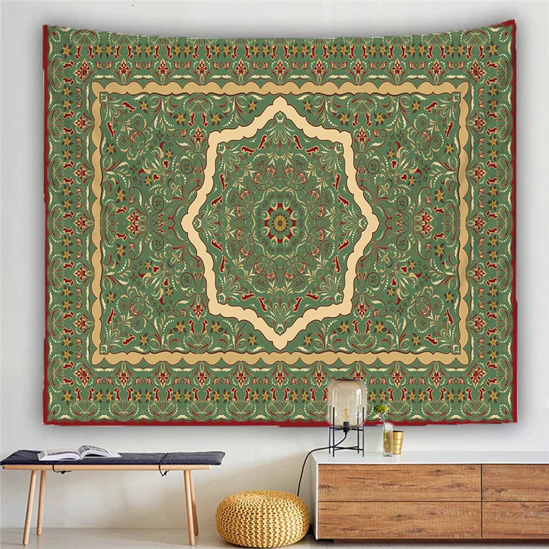 Persian Tapestry Wall Hanging Beach Blanket Mattress Psychic Bohemian Yoga Mat Mandala 250313