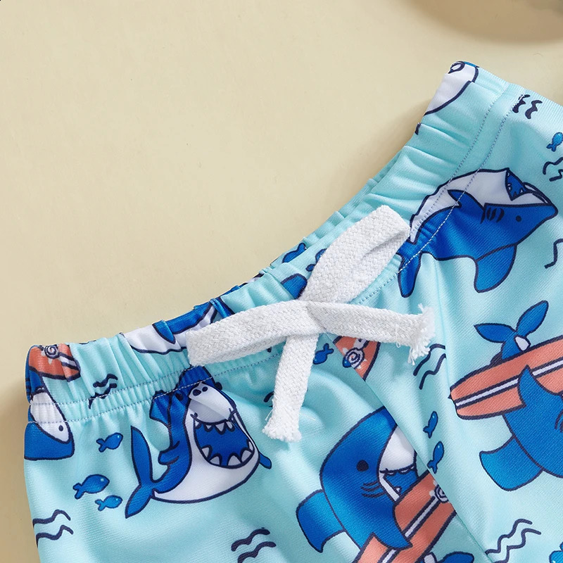 Children s Boys Swim Trunks with Fun Dinosaur Star Print Adjustable Elastic Waist Beach Shorts for Toddler Swimwear 250319