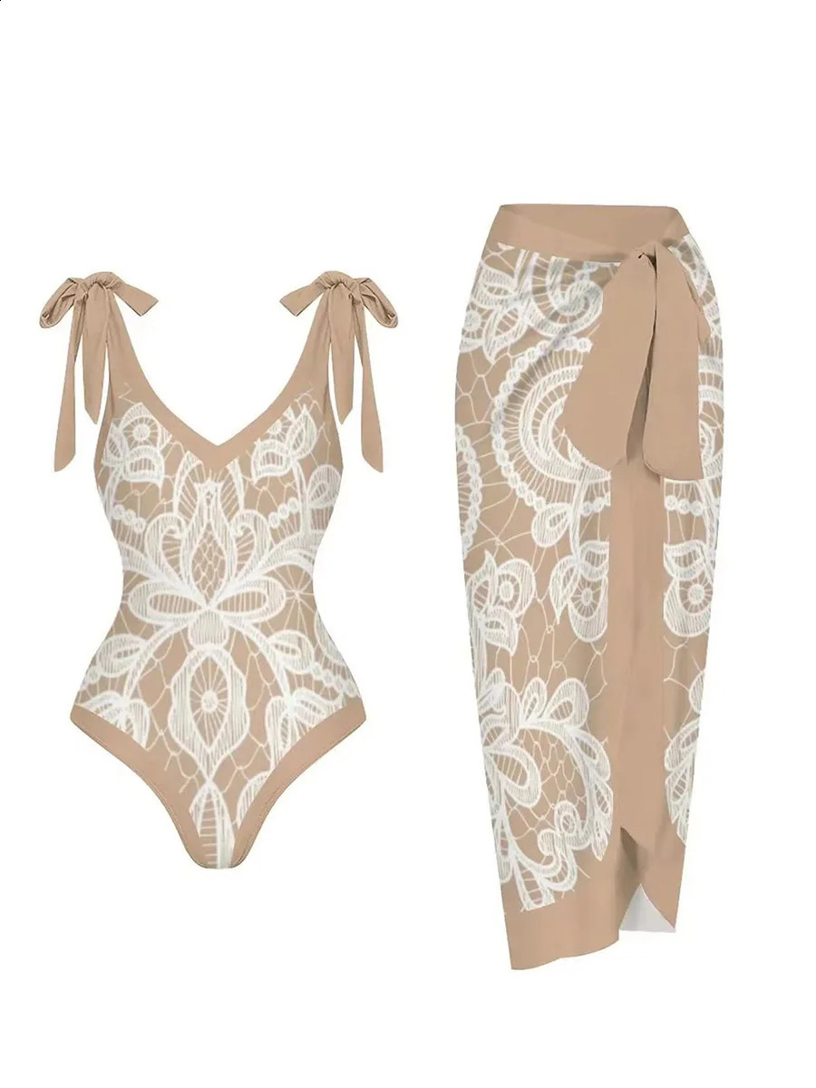 2024 String Swimsuit Vent Skirt Padded Sexy Swimwear Women Bathing Suit Female Swimming Summer Beachwear Bodysuit 250317