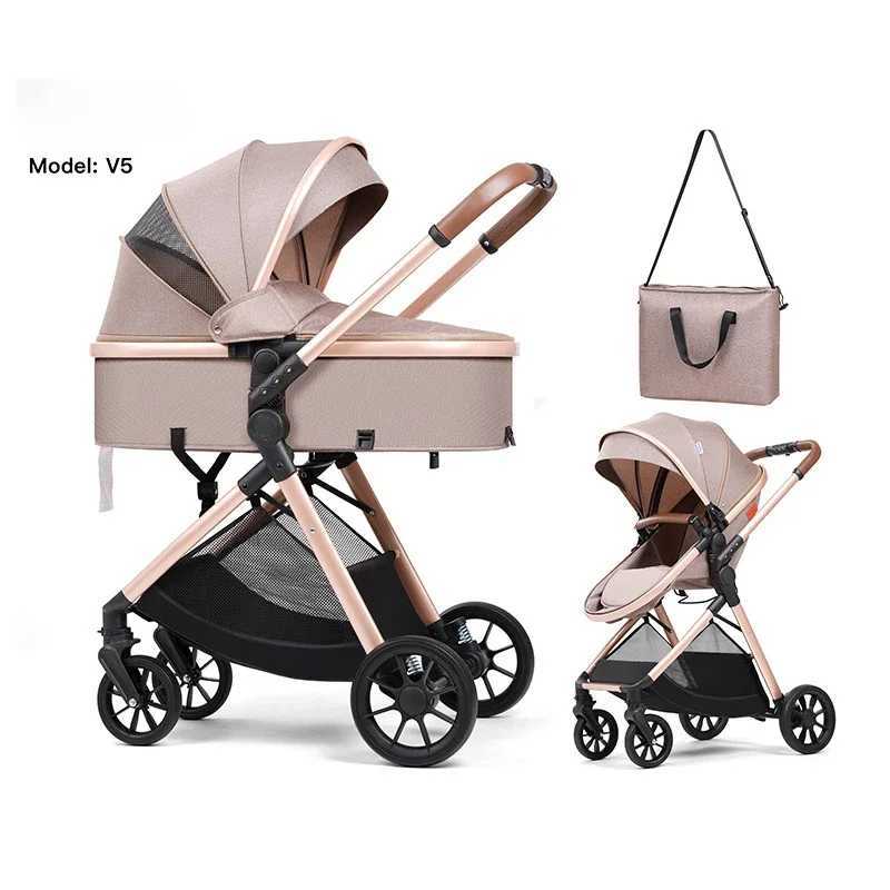 2-in-1 multifunctional baby stroller baby stroller can be seated or lying down high landscape baby stroller for newborns Z250319