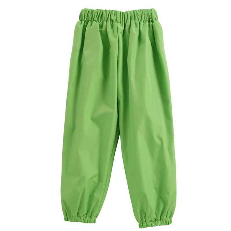 Little Girls Waterproof Rain Long Pants For Kids Baby Fashionable Candy Color Flower Pattern Trousers Casual Elastic Waist PantsT250318