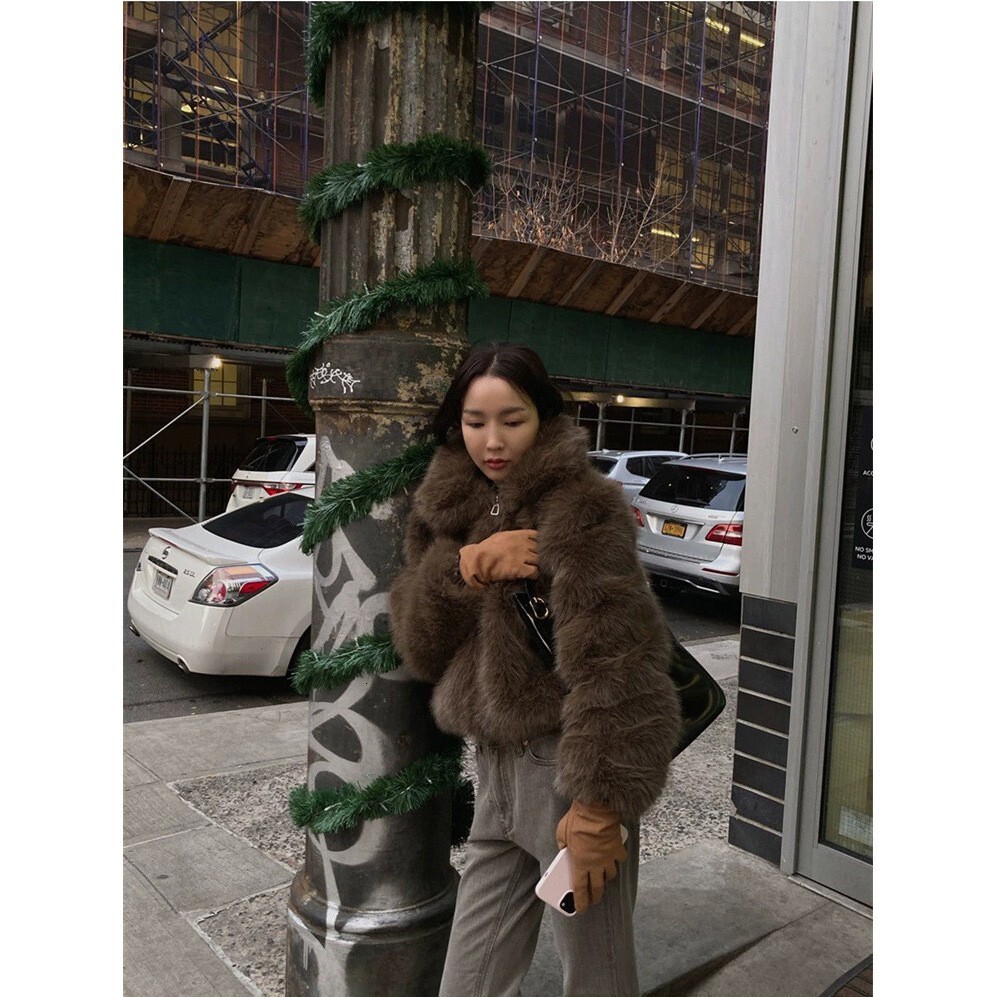 New Winter 2024 South Korean Dongdaemun Baby Sauce Luxury Eco friendly Fur Coat
