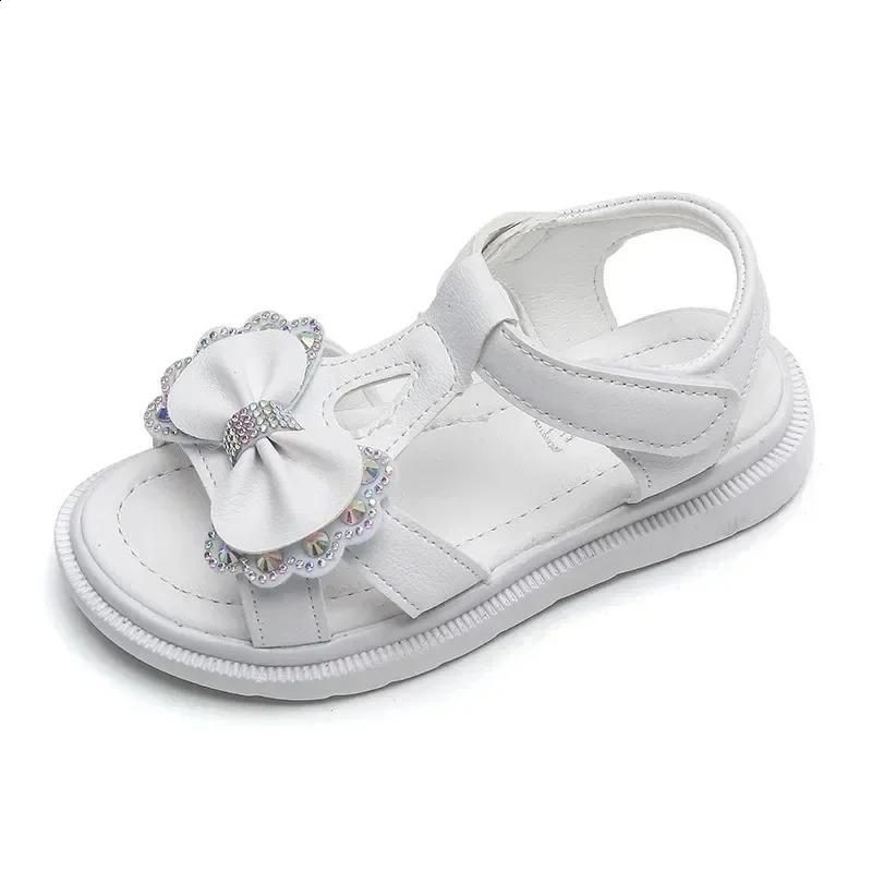 Girls Sandals Kids Soft Soles Casual Princess Shoes Water Diamond Beach Bow Shaped Girl 250304
