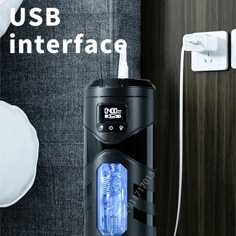Male Masturbator automatic hot oral sex suction vibration motor Masturbation cup silicone vaginal sex toyXJ250319