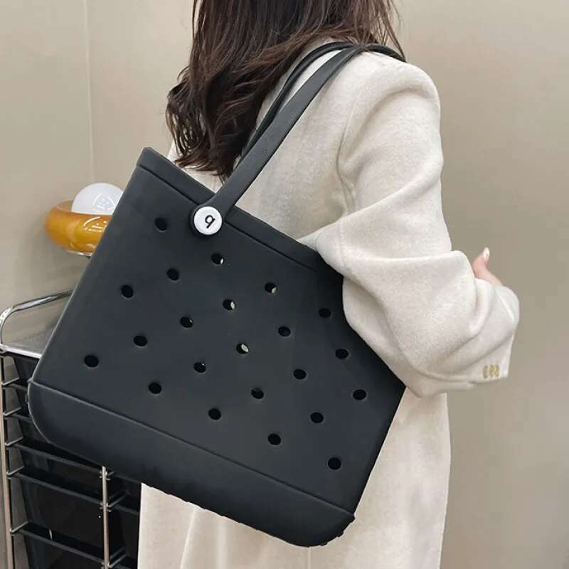 EVA Beach Jelly Rubber Waterproof Shoulder Large Capacity Portable Travel Handbag Summer Pool Fashion Women Tote Bag